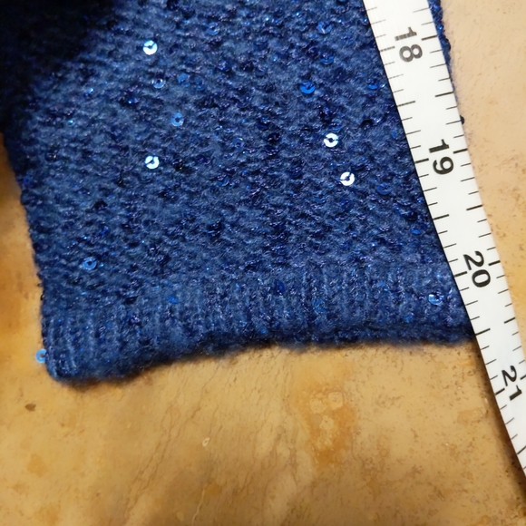Anne Klein Blue Sequined Sweater Tunic Small - Picture 12 of 14